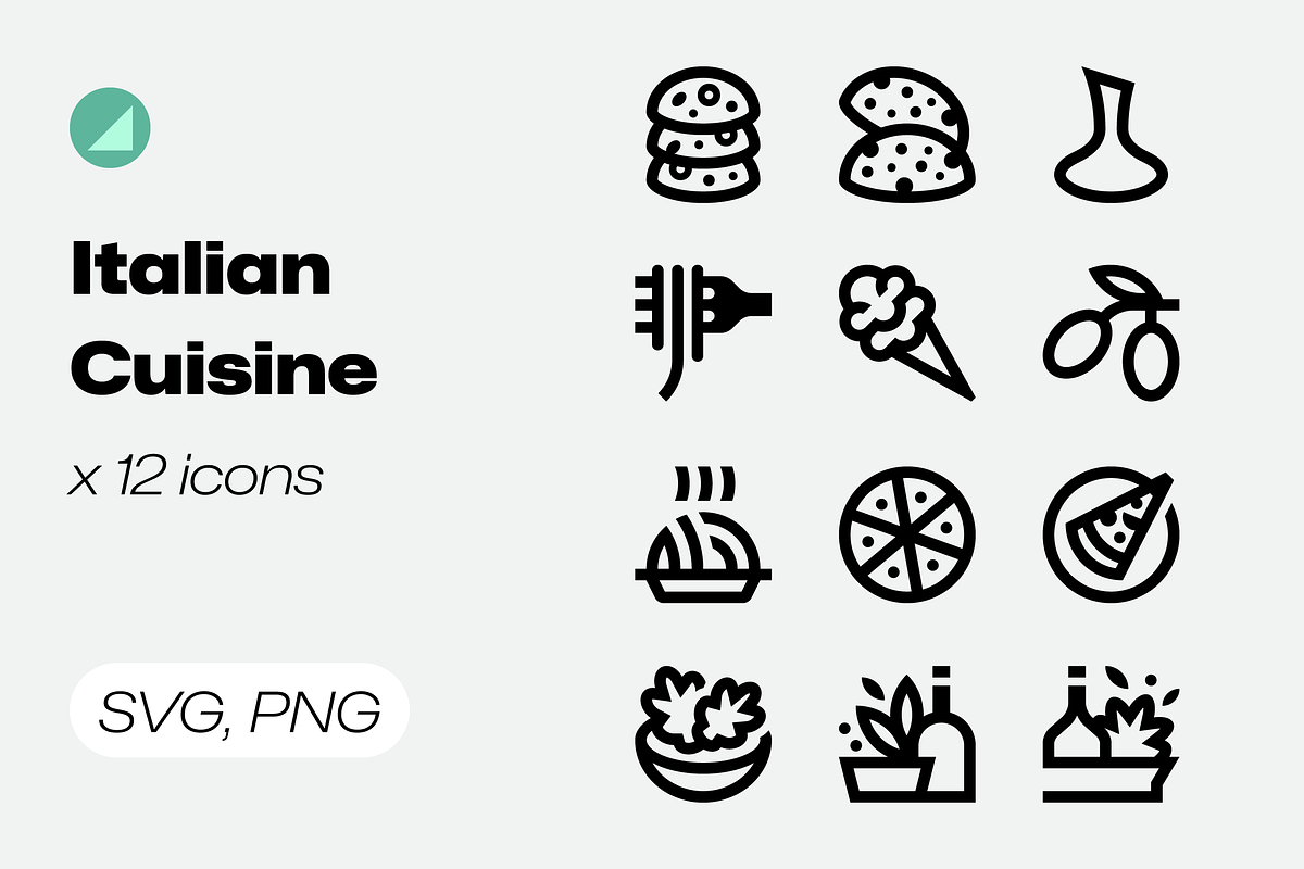 Basicons / Food / Italian Cuisine, an Outline Icon by Danil Polshin