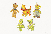 Vintage Puffy Animals Clip Art, an Animal Illustration by Patterns for Dessert (Thumbnail 3 of 6)