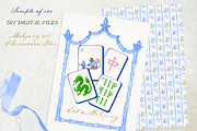 Mahjong Set Chinoiserie Blue, a Graphic by LABFcreations (Thumbnail 4 of 4)