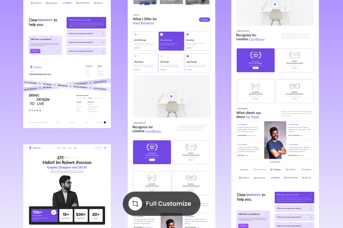 Folionest - Freelancer Portfolio preview 3