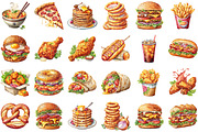Fast Food Watercolor Clipart, an Illustration by Sublimation Artist (Thumbnail 2 of 6)