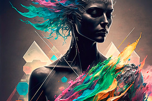 Creative fantasy woman portrait illustration, an Arts & Entertainment Photo by DanFLCreativo