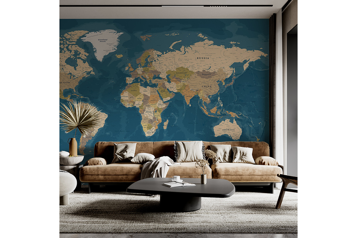 Vector World Map - Large&Detailed, a Decorative Illustration by PorcuPen Works (Photo 8 of 8)