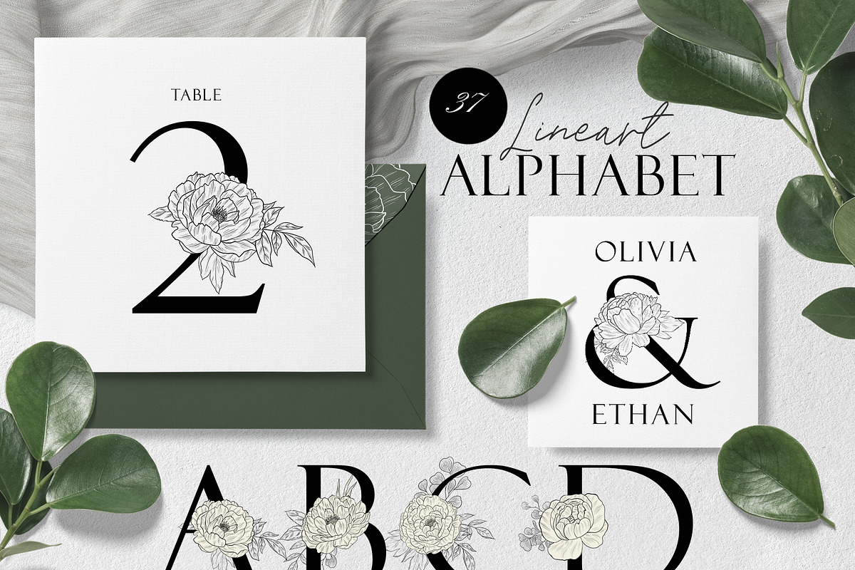 Line Art Flowers Collection, a Decorative Illustration by Letters-Shmetters (Photo 6 of 10)