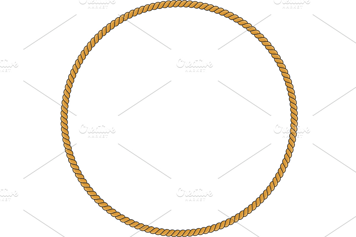 Round rope frame isolated on white, an Object Illustration by Quarta