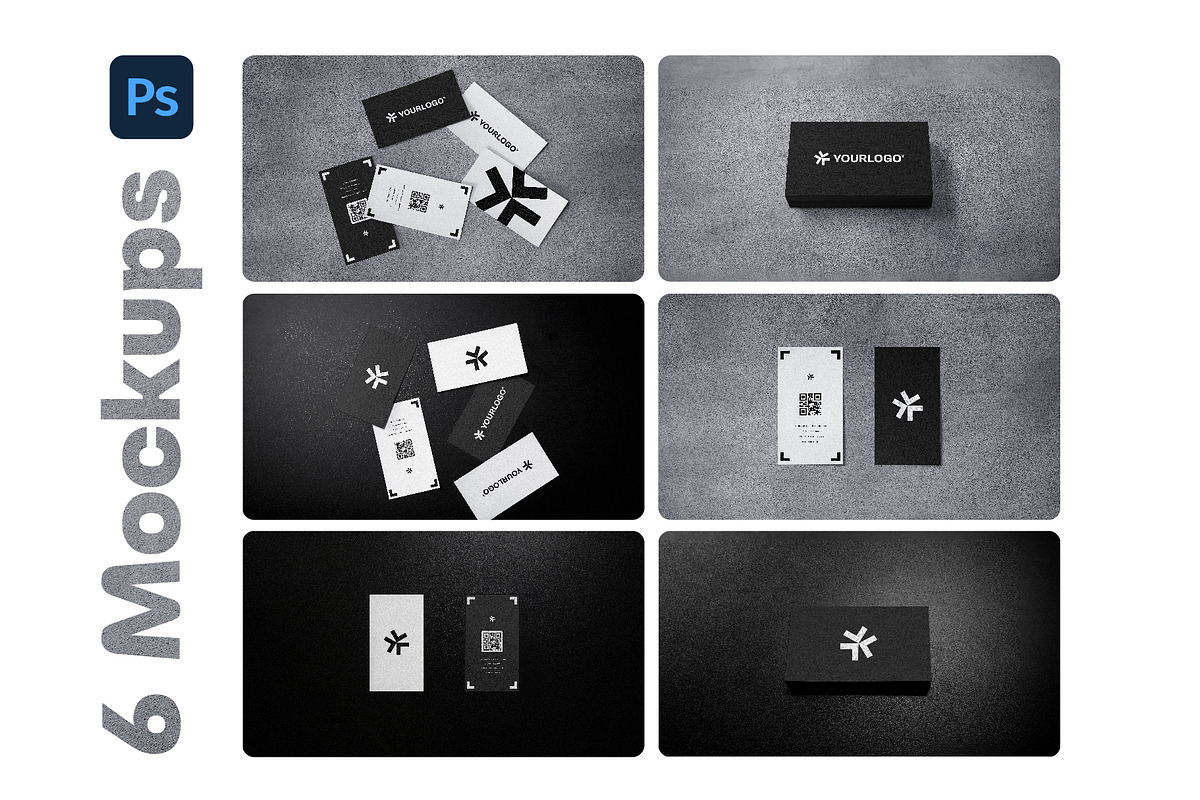 Black & White Business Card Mockups, a Product Mockup by rodrigofkaminski (Photo 8 of 10)