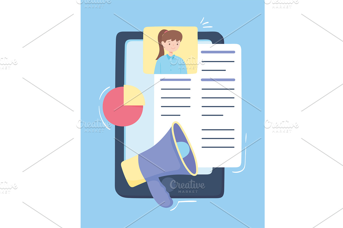 online were hiring, a Person Illustration by studiogstock