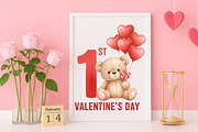 Teddy Bear 1st Valentine's Day PNG, an Illustration by Canvas Craft (Thumbnail 5 of 6)
