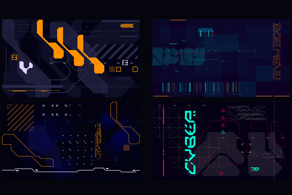Cyberpunk Backgrounds Set, a Background Graphic by Olga Ryzychenko (Photo 4 of 6)