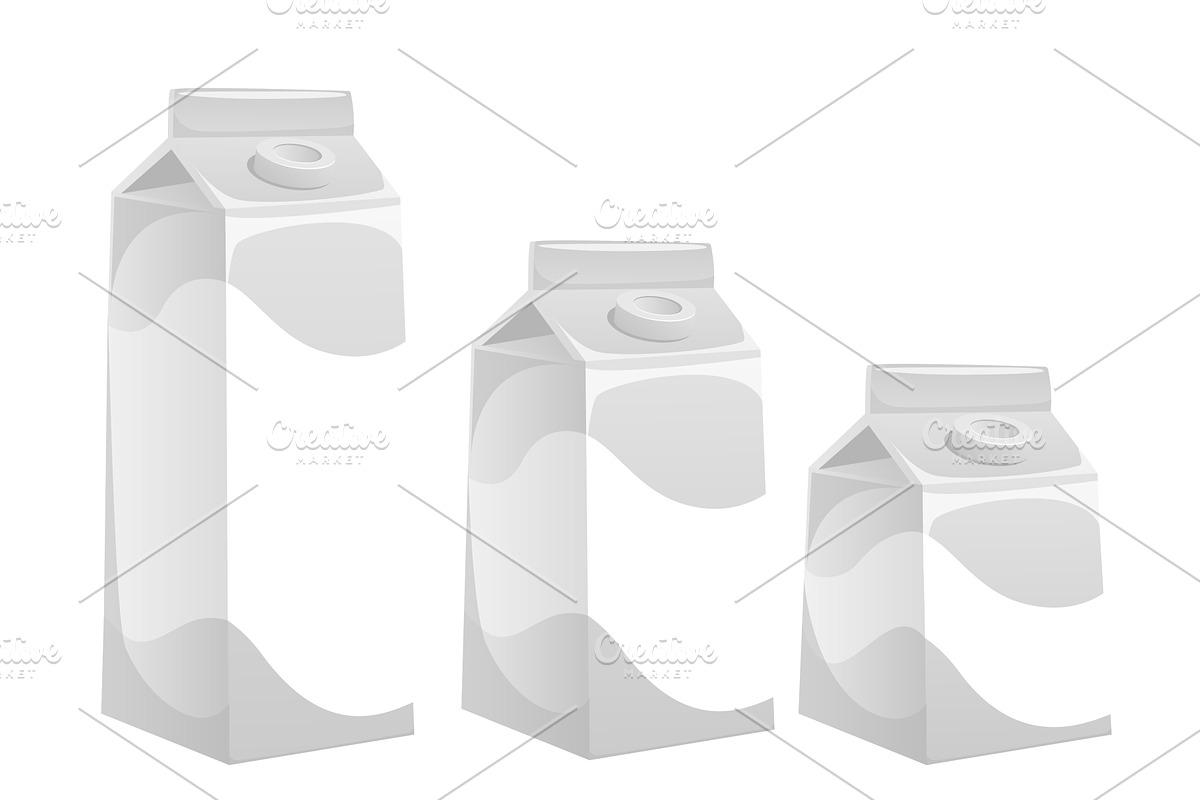Cartons for milk or juice in, a Food Illustration by Vectorbuum