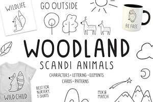 Woodland scandi animals