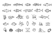Ocean Life. Underwater Fauna Icons, an Animal Illustration by Tettygreen (Thumbnail 2 of 3)