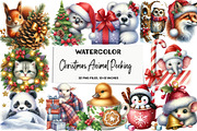 Christmas Animal Peeking Clipart Bun, an Illustration by DreamArtGraphic (Thumbnail 1 of 4)