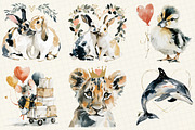 Romantic Set of Valentine Animals, an Illustration by DreamCafeArt (Thumbnail 2 of 6)
