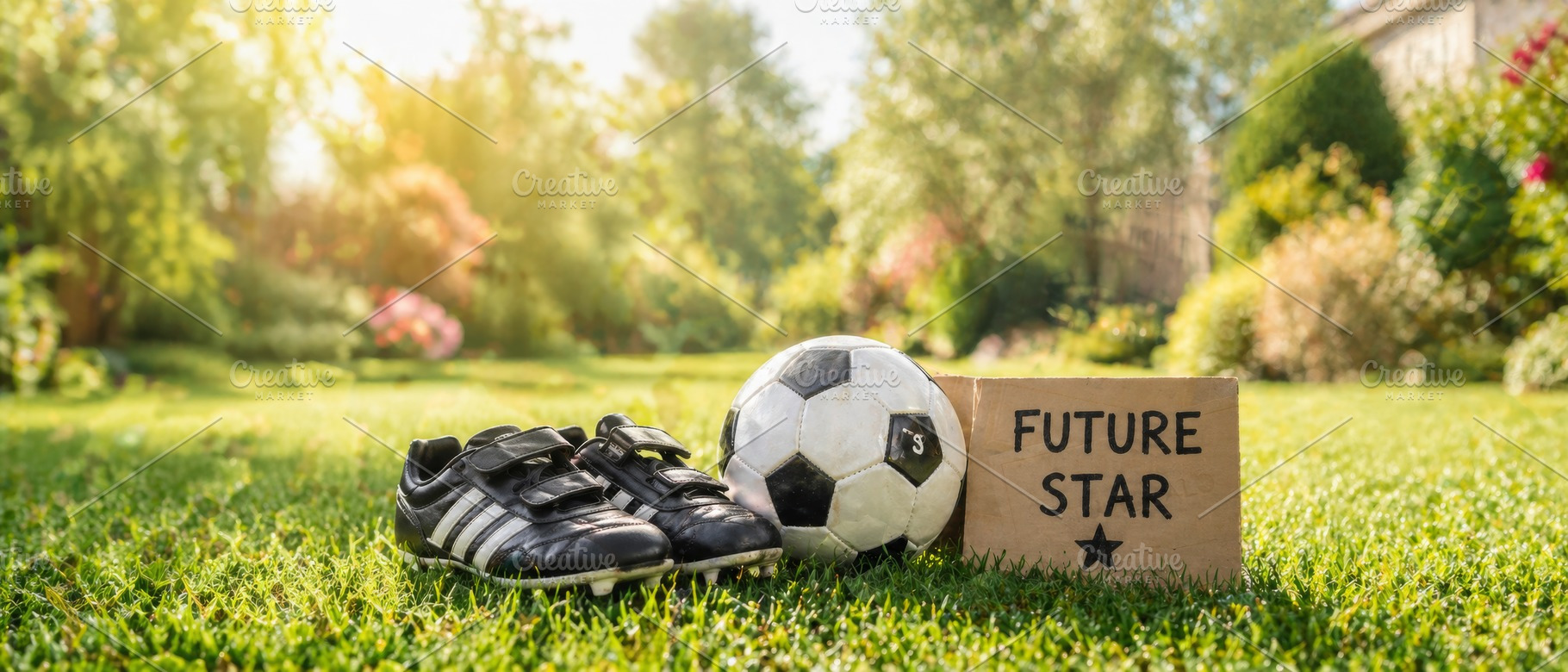 Football and soccer equipment placed, a Photo by Dvoevnore photos