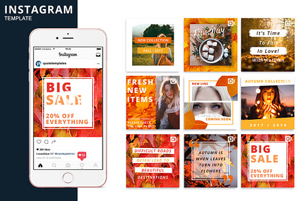 Autumn Instagram Animated Template, a Social Media Template by Brandspark Mini