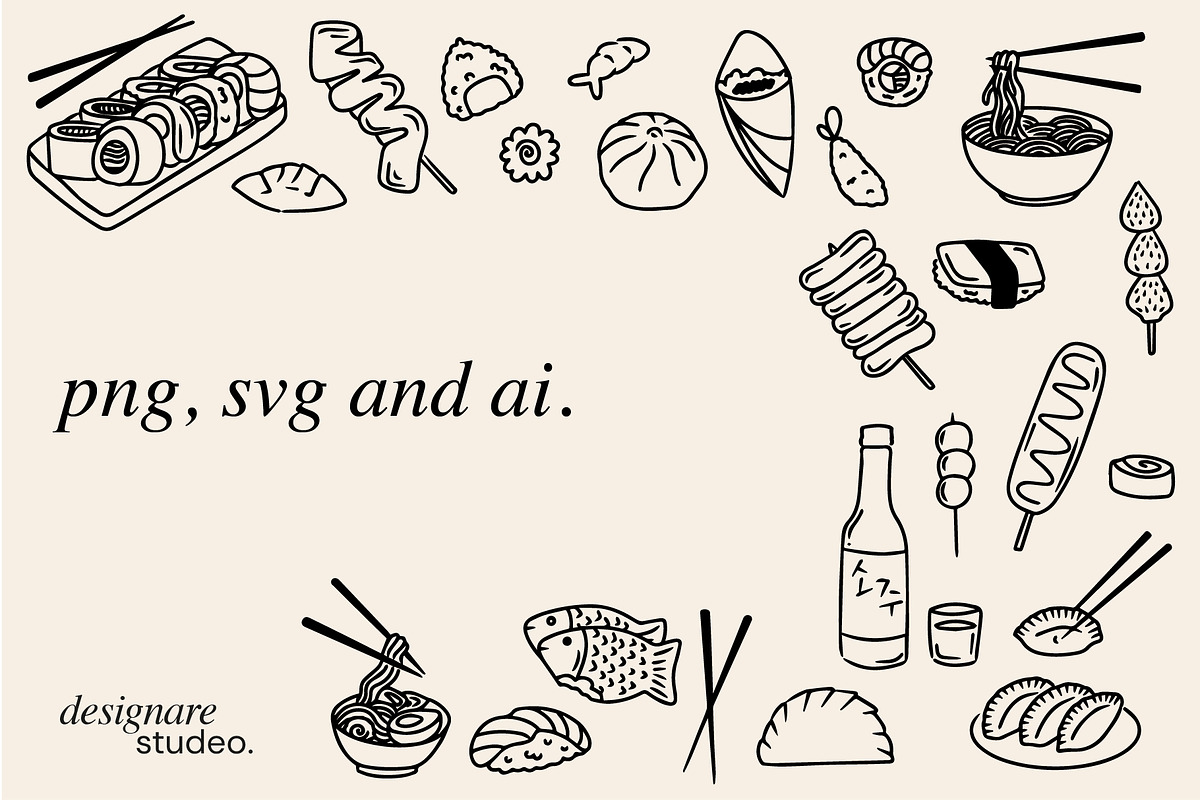 Asian Food Illustrations, a Decorative Illustration by ginni illustrations (Photo 5 of 5)