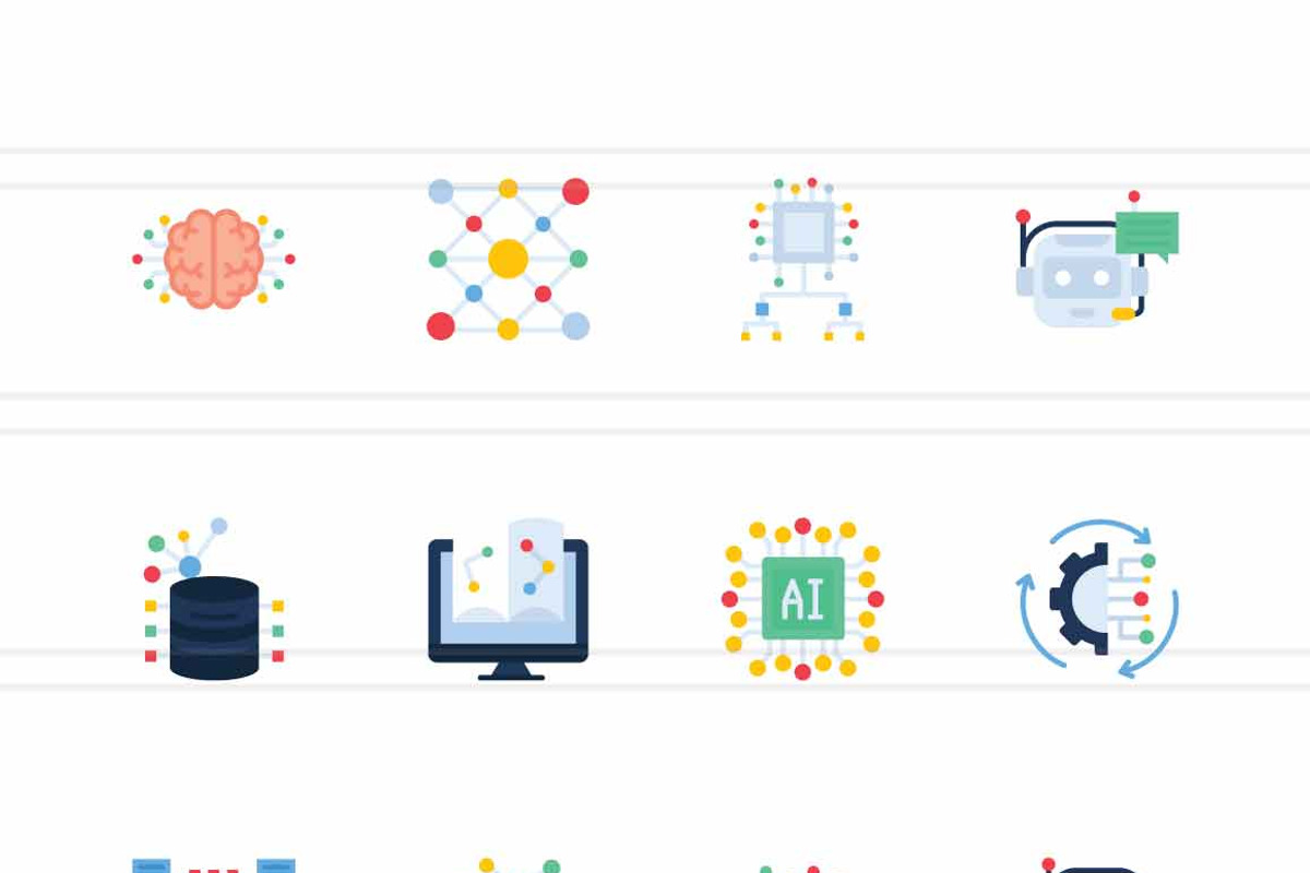 AI & Machine Learning Icons, an Icon by IconBunny