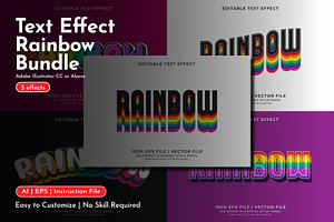 Rainbow Text Effect Bundle, a Layer Style Add-On by WM48 Shop