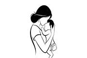 50 Mother and Baby Silhouette Bundle, an Illustration by Creativeshirt (Thumbnail 8 of 48)