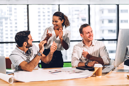 Group of professional business meeting and discussing strategy w, a Person Photo by Art_Photo