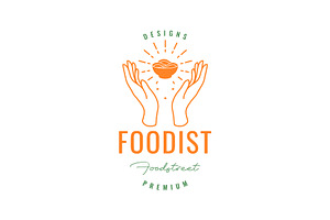hands hope noodle bowl food logo, a Branding & Logo Template by devastd