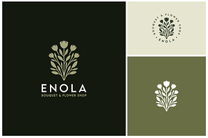 Flower Floral Bouquet Foliage Logo, a Branding & Logo Template by Enola99d