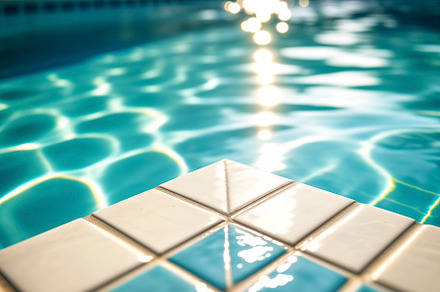 Clean modern swimming pool corner