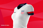 Women's Soccer Kit Mockup - Angle, an Apparel Mockup by thedesignshark (Thumbnail 6 of 12)