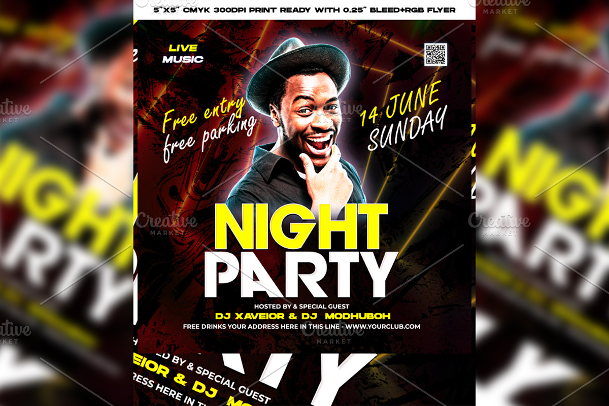 Night Party Flyer, a Flyer Template by FlyeredTemplate (Photo 1 of 2)