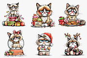 Quirky Christmas Gramphy Cat, an Illustration by CreationArt (Thumbnail 2 of 4)