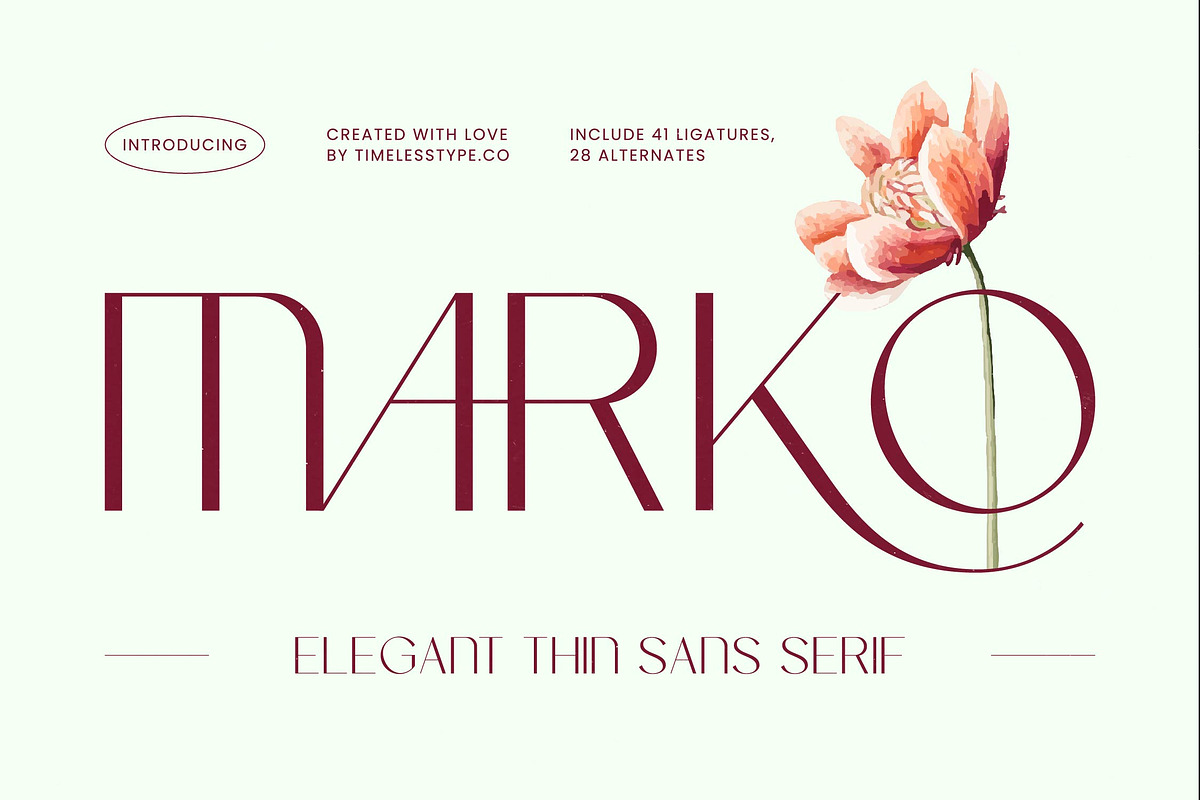 Marko Elegant Thin Display Font, a Sans Serif Font by timelesstype.co (Photo 1 of 20)