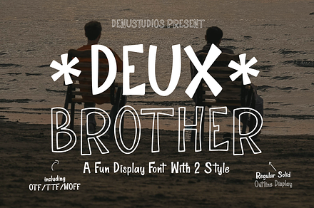 Deux Brother | Fun Display 2 Style, a Handwritten Font by Denustudios