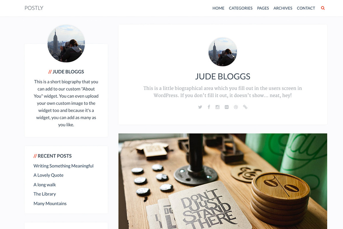 Postly A Theme that loves your posts, a WordPress Template by MeanThemes (Photo 2 of 5)