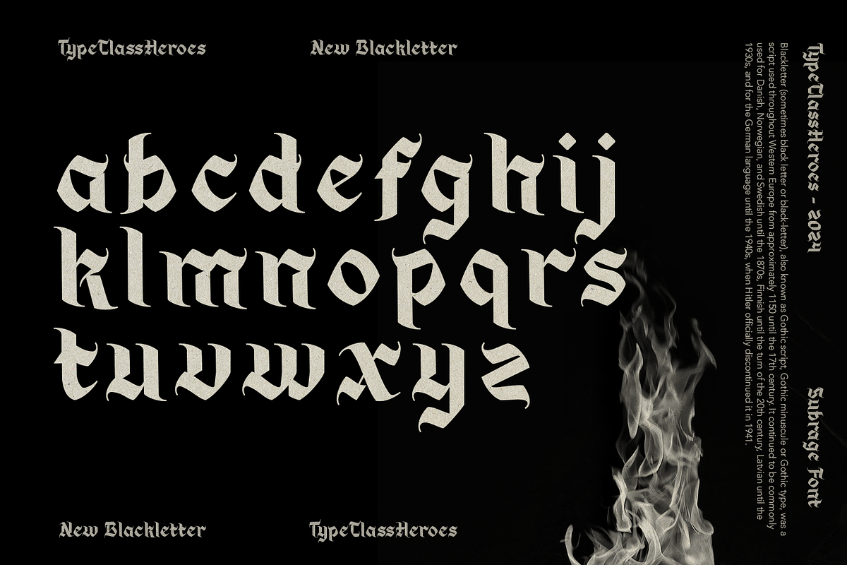 Subrage Blackletter, a Blackletter Font by TypeClassHeroes (Photo 5 of 15)