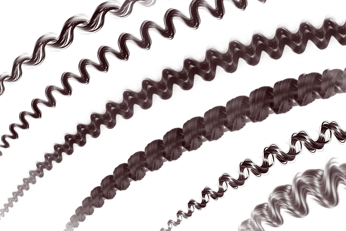 Curls brushes for Procreate app, a Brushes & More by Bluesssatan (Photo 3 of 3)