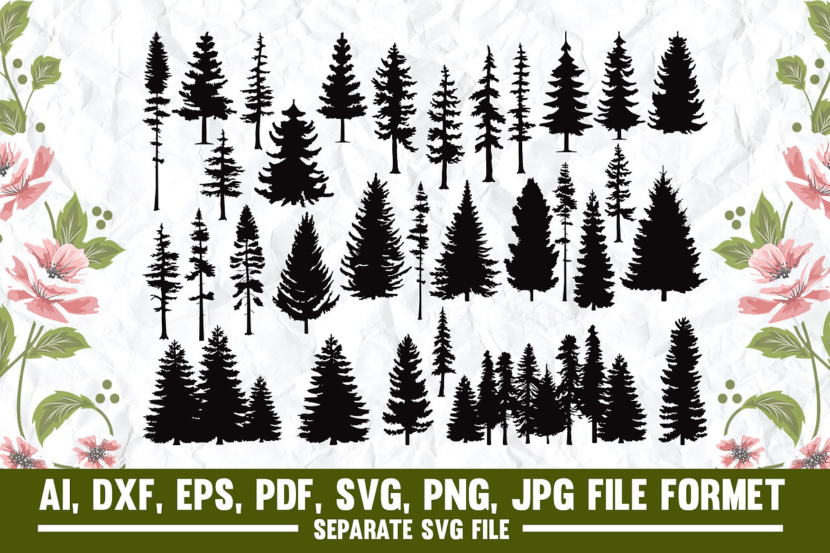 pine tree,tree,pine,nature,forest, an Object Graphic by VectorArtPrintableDesign