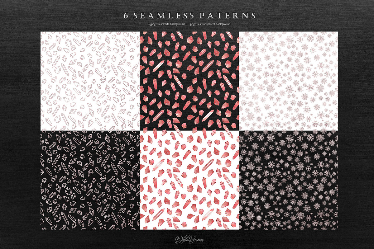 Snow and Rubies - Christmas Set, an Object Graphic by DigitalDream (Photo 10 of 10)