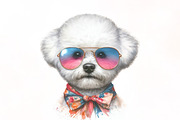 Bichon Frise Dog Watercolor Clipart, an Illustration by Designking (Thumbnail 3 of 4)