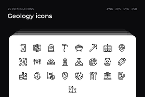 Geology icons, an Outline Icon by Wencory