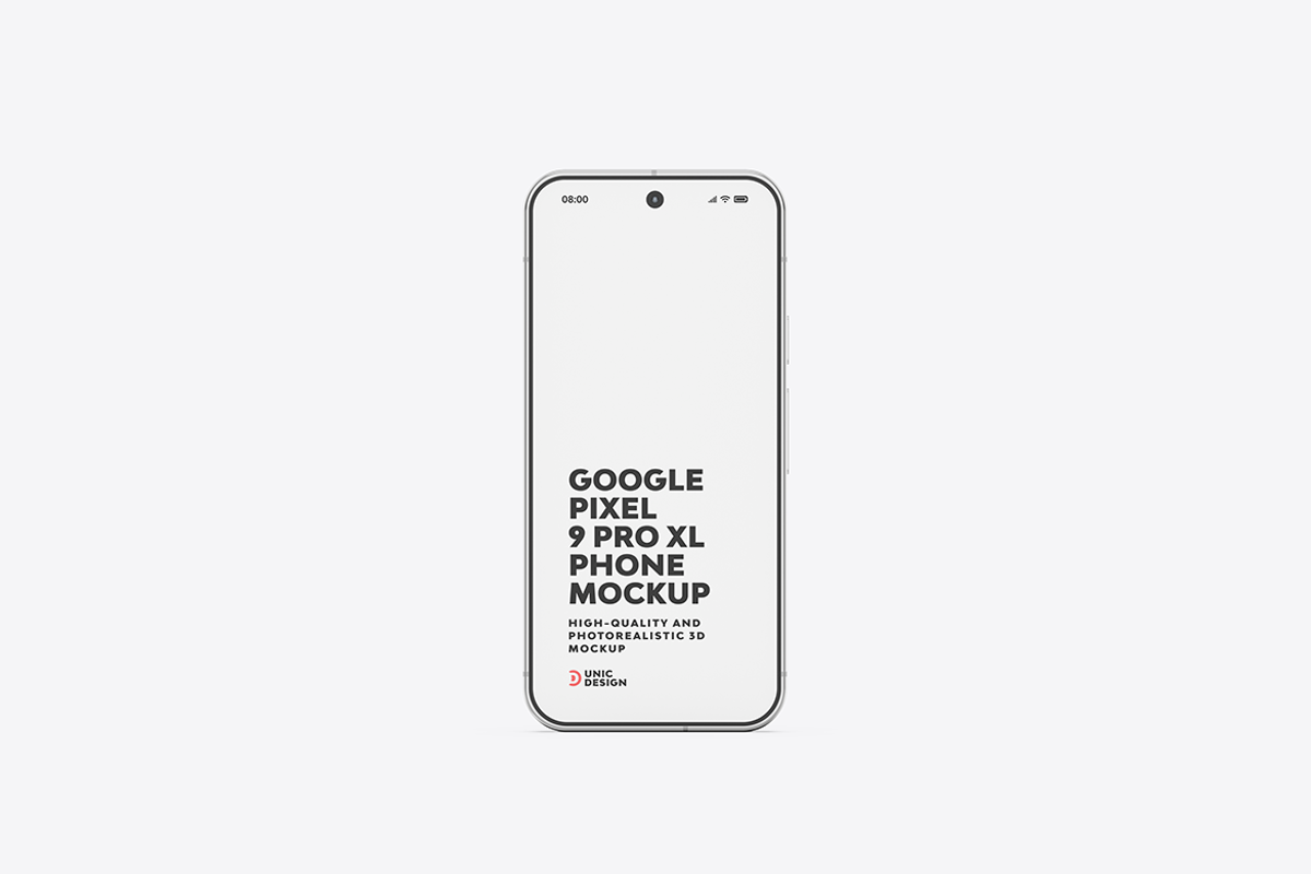 Google Pixel 9 Pro XL Phone Mockup, an Android Mockup by UnicDesign (Photo 3 of 21)