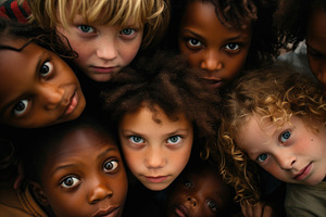 A diverse group of energetic young c, a Photo by Iftikhar Alam