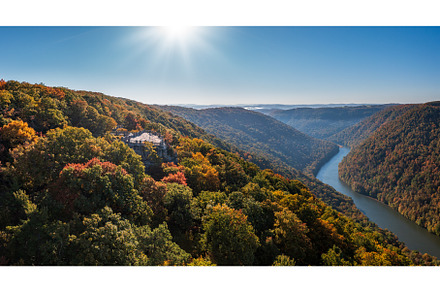 Cheat River panorama in West, a Nature Photo by Backyard Stock