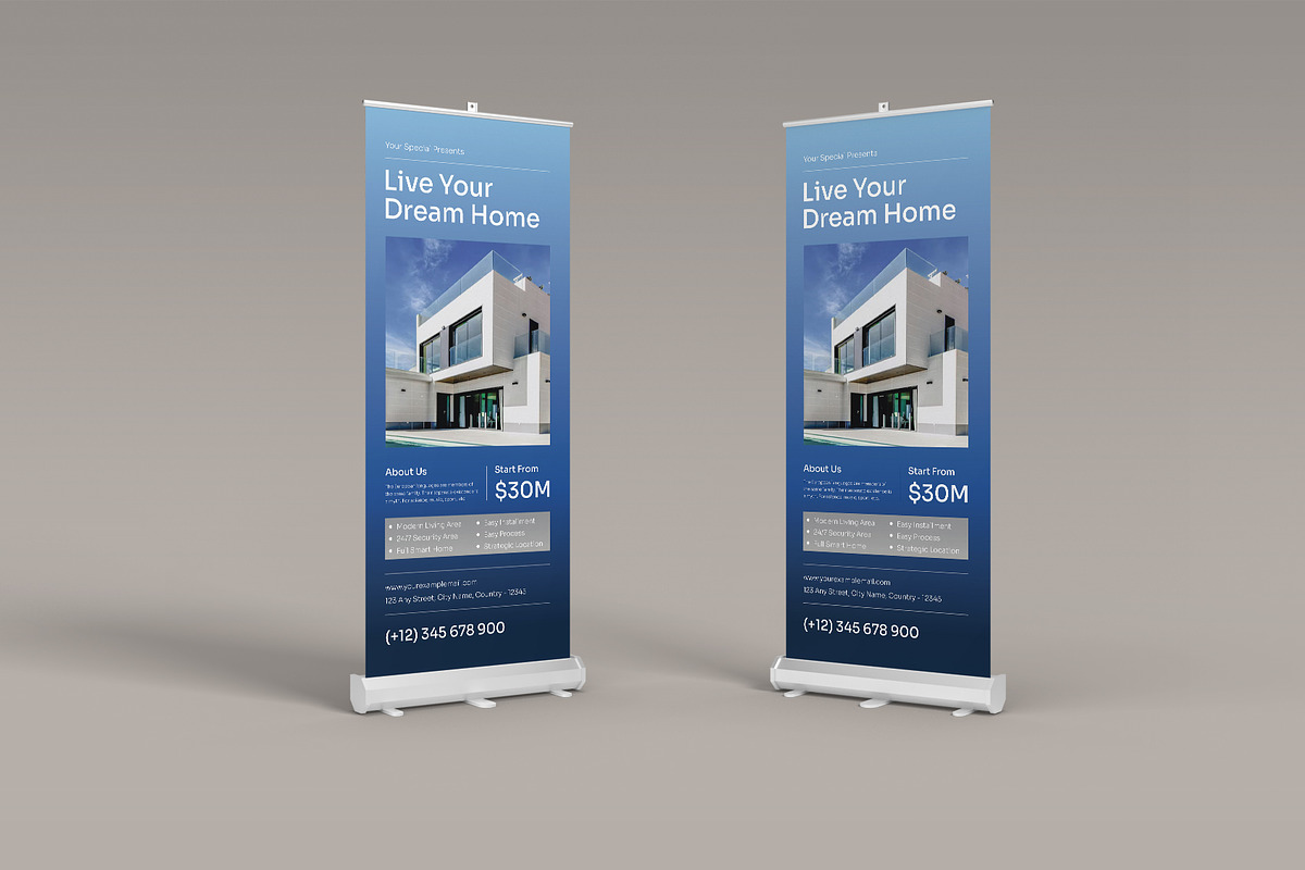DHAMA | Real Estate Roll Up Banner, a Stationery Template by Neermana (Photo 2 of 4)