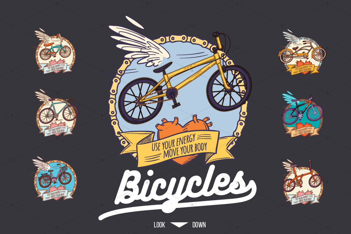 Bicycles Icons Pack, an Outline Icon by Poloviiinkin
