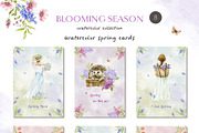 BLOOMING SEASON watercolor clipart, a Seasonal Illustration by long summer (Thumbnail 5 of 15)