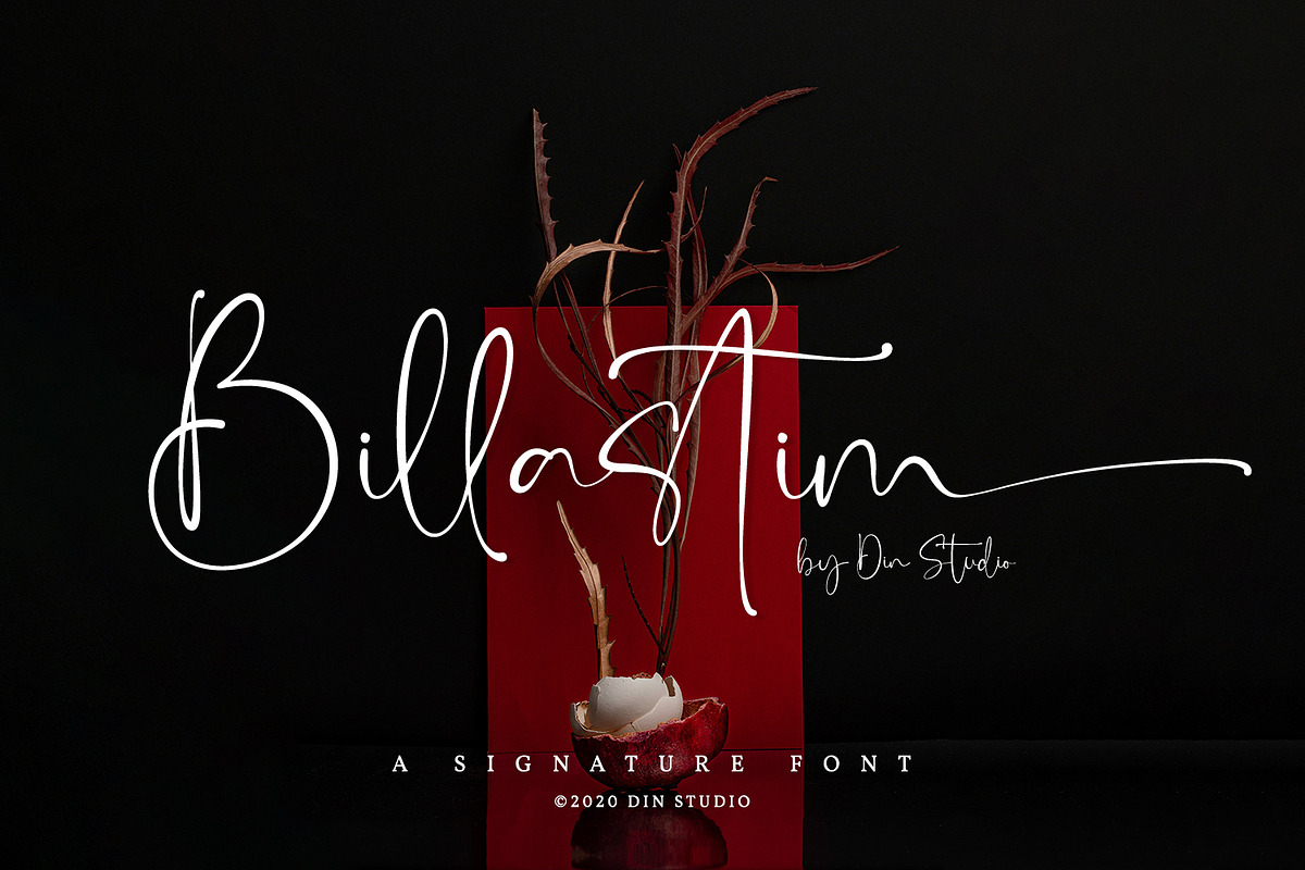Billastim, a Script Font by din-studio.com (Photo 1 of 10)