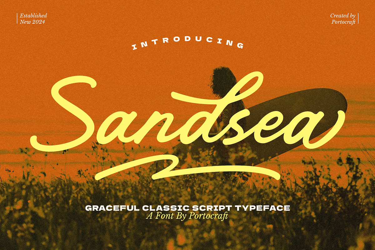 Sandsea Graceful Classic Script, a Script Font by Portocraft (Photo 1 of 10)
