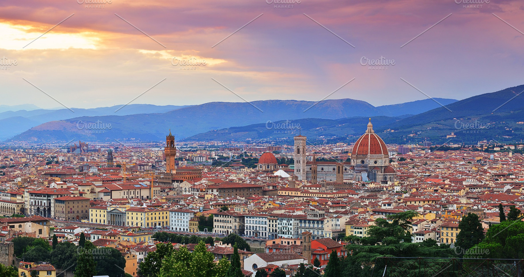 Panorama of duomo santa maria del fi containing florence, night, and italy, an Architecture Photo by CreativePhotoSpain