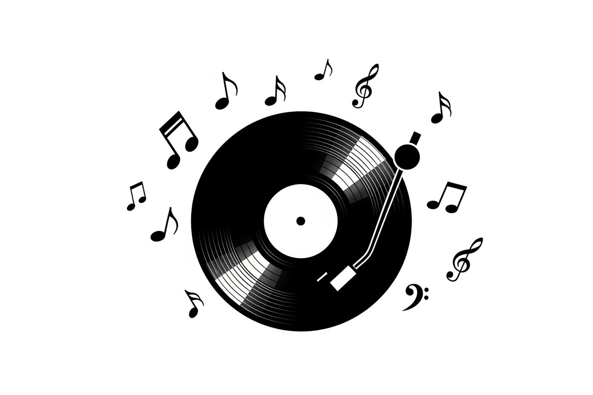 Vintage Vinyl Record & Turntable Bun, an Illustration by Creativeshirt (Photo 9 of 31)